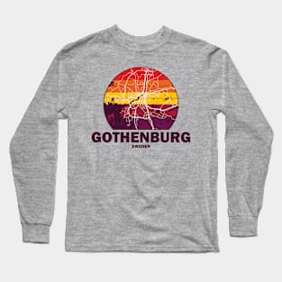 Gothenburg Retro Maps Long Sleeve T-Shirt